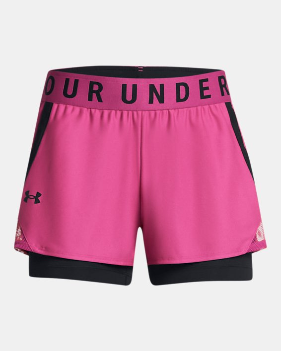 กางเกงขาสั้น UA Play Up 2-in-1 สำหรับผู้หญิง in Pink image number 4